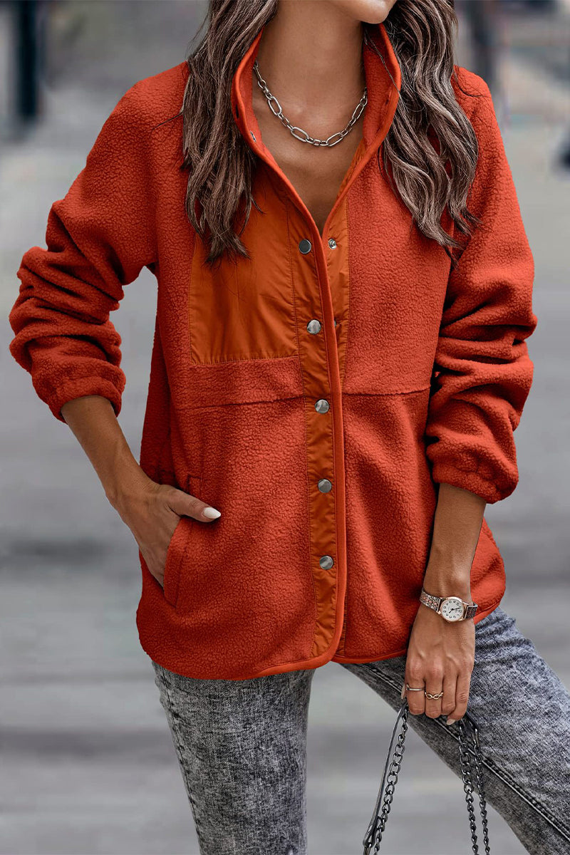 Drune | Solid Patchwork Pocket Halb-A Rollkragenjacke (7 Farben)