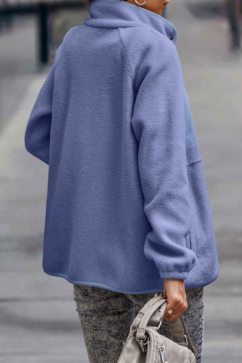 Drune | Solid Patchwork Pocket Halb-A Rollkragenjacke (7 Farben)