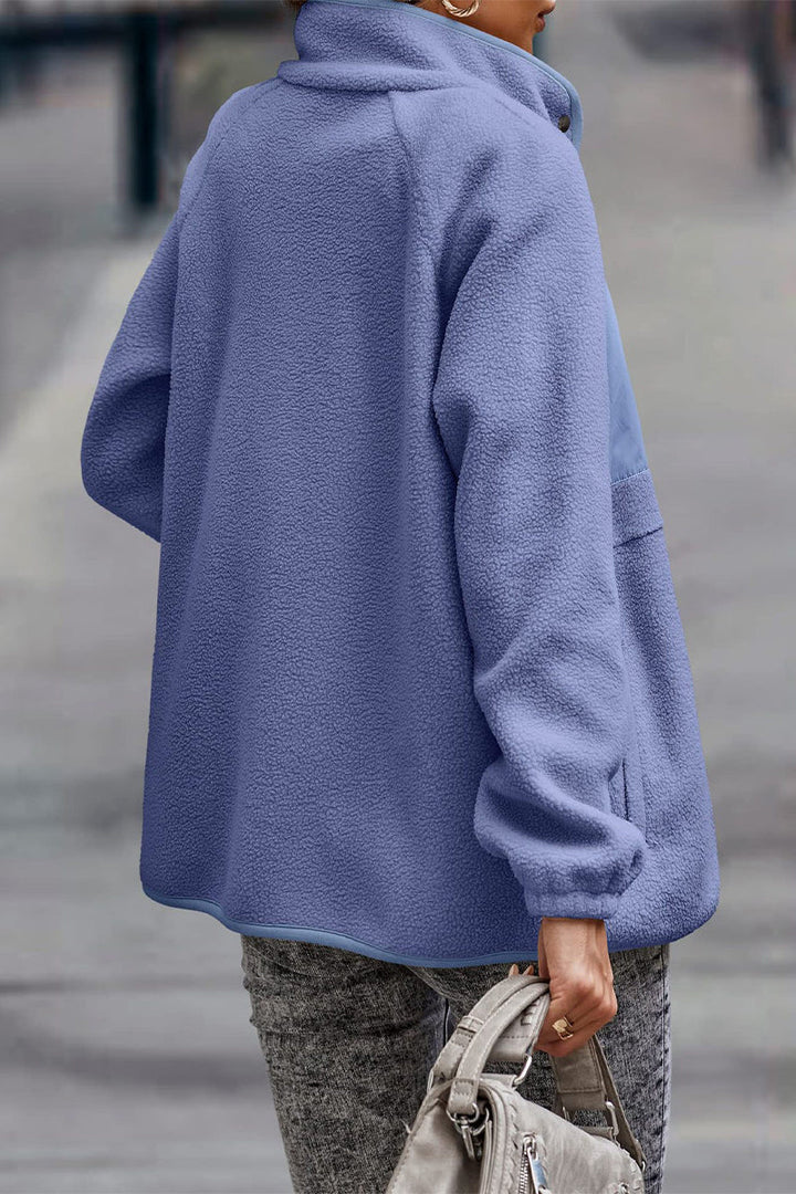 Drune | Solid Patchwork Pocket Halb-A Rollkragenjacke (7 Farben)