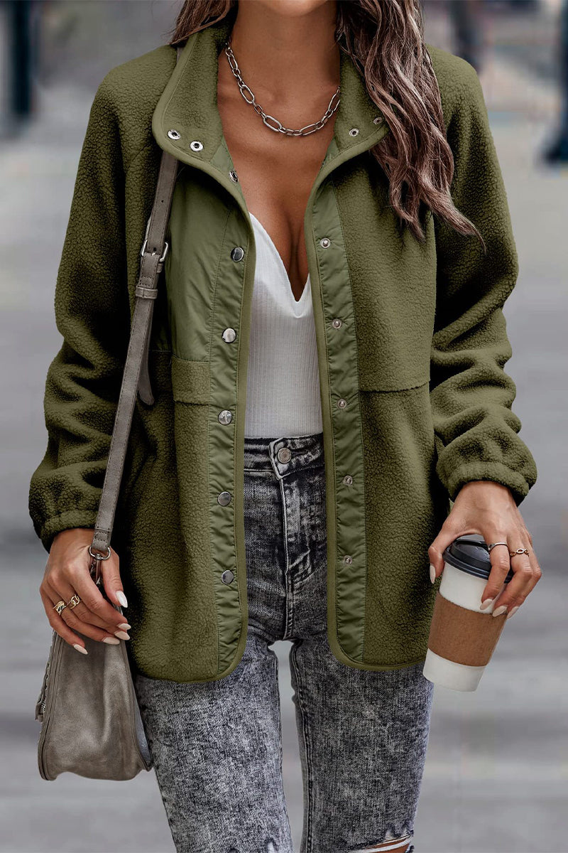 Drune | Solid Patchwork Pocket Halb-A Rollkragenjacke (7 Farben)