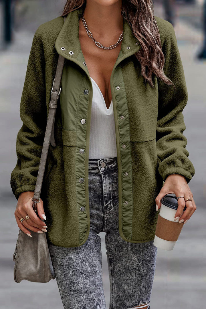 Drune | Solid Patchwork Pocket Halb-A Rollkragenjacke (7 Farben)
