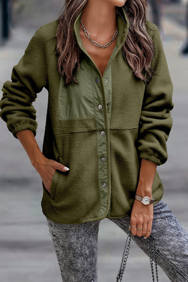 Drune | Solid Patchwork Pocket Halb-A Rollkragenjacke (7 Farben)