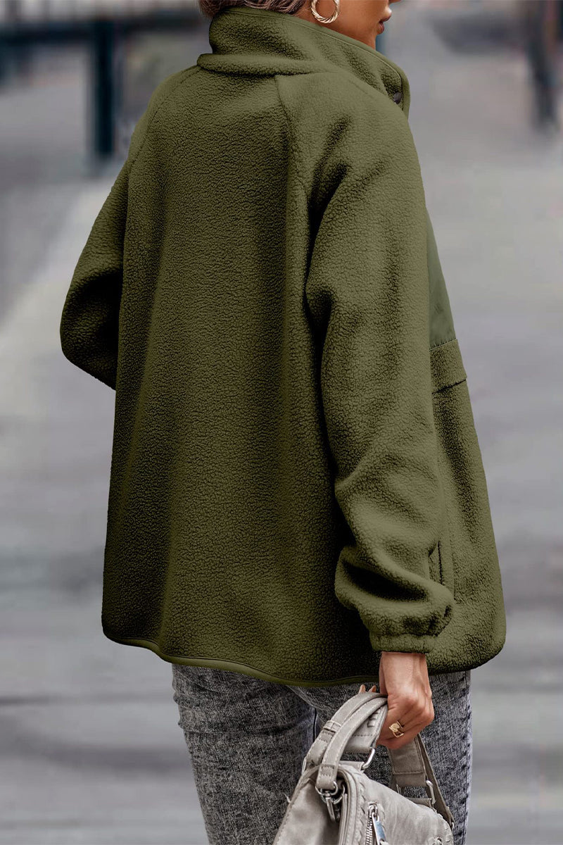 Drune | Solid Patchwork Pocket Halb-A Rollkragenjacke (7 Farben)