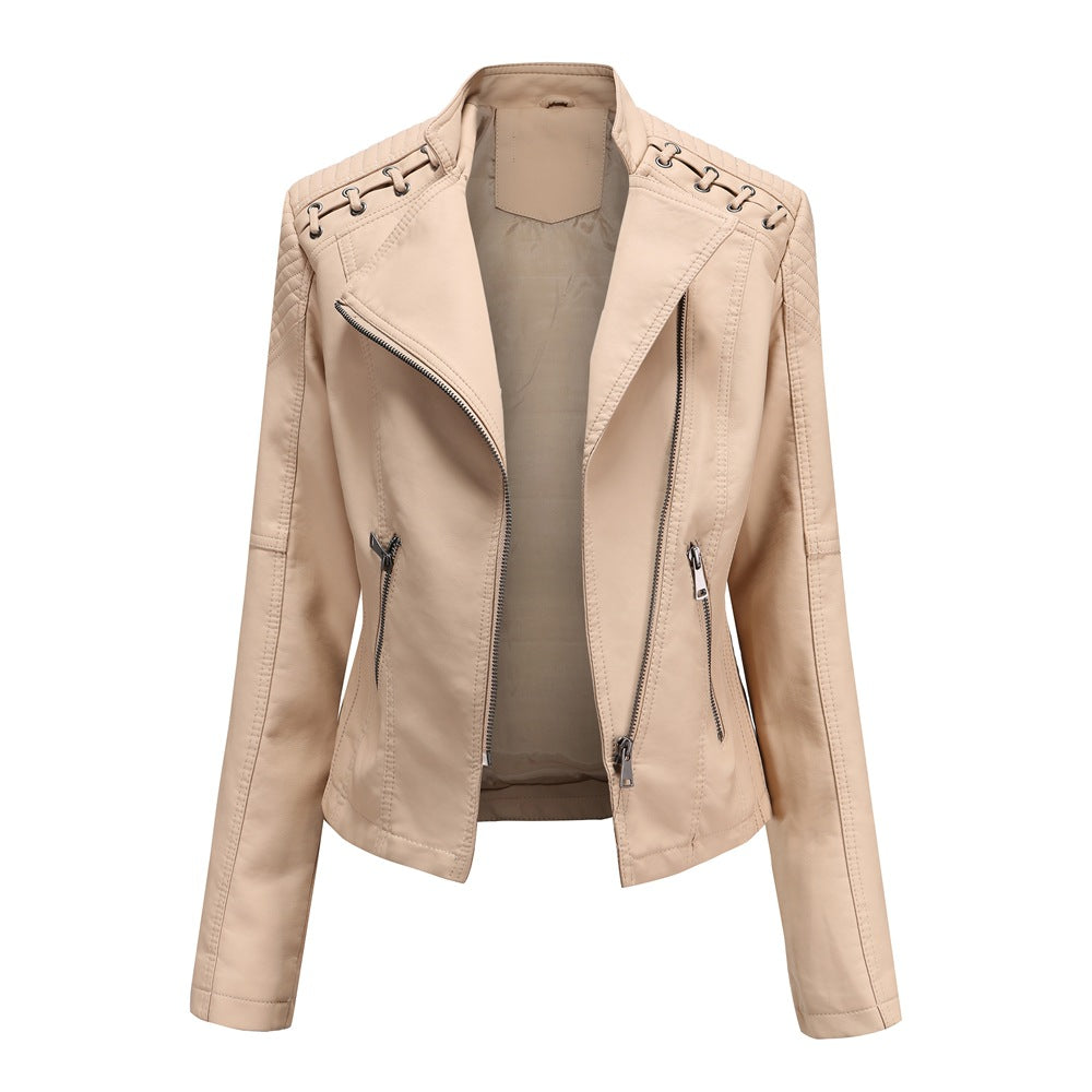 Drune | Freizeit Jacke aus veganem Leder mit Schulternaht für Frauen - Perfekt für legere Tage