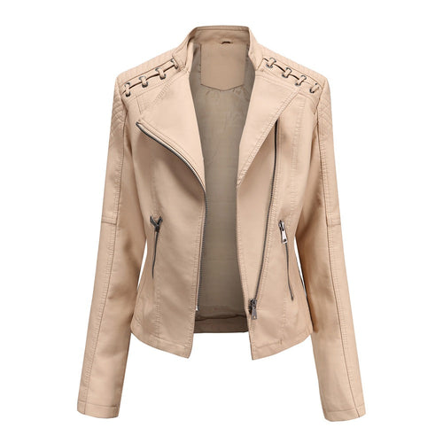 Drune | Freizeit Jacke aus veganem Leder mit Schulternaht für Frauen - Perfekt für legere Tage
