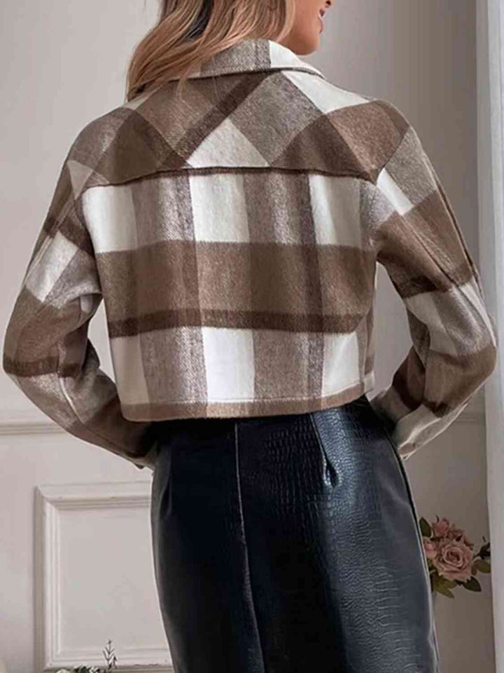 Drune | Karierte Kragenknopf Jacke