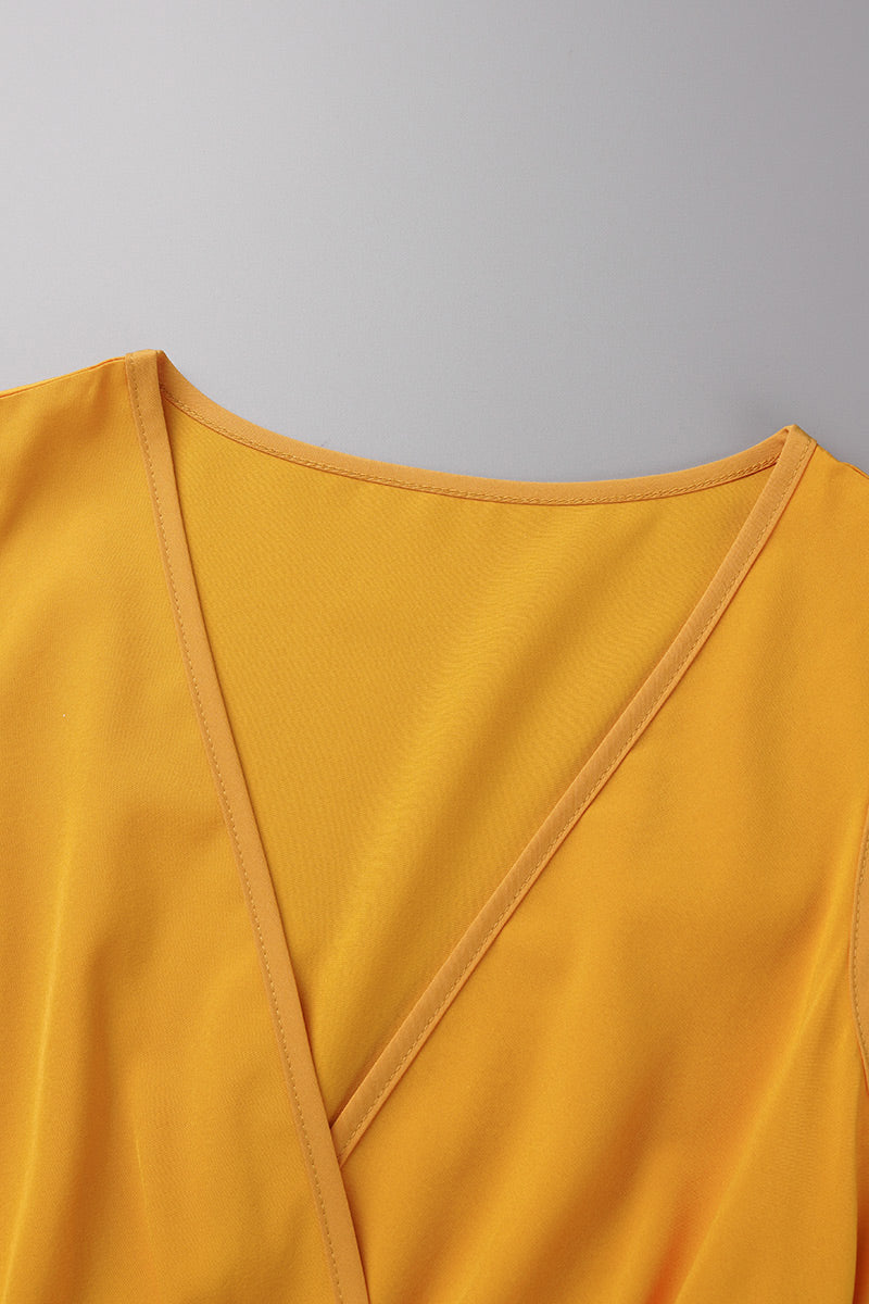 Drune | Elegante Einfarbige Hohe Öffnung V-Ausschnitt Ärmelloses Kleid Kleider- 3 Farben