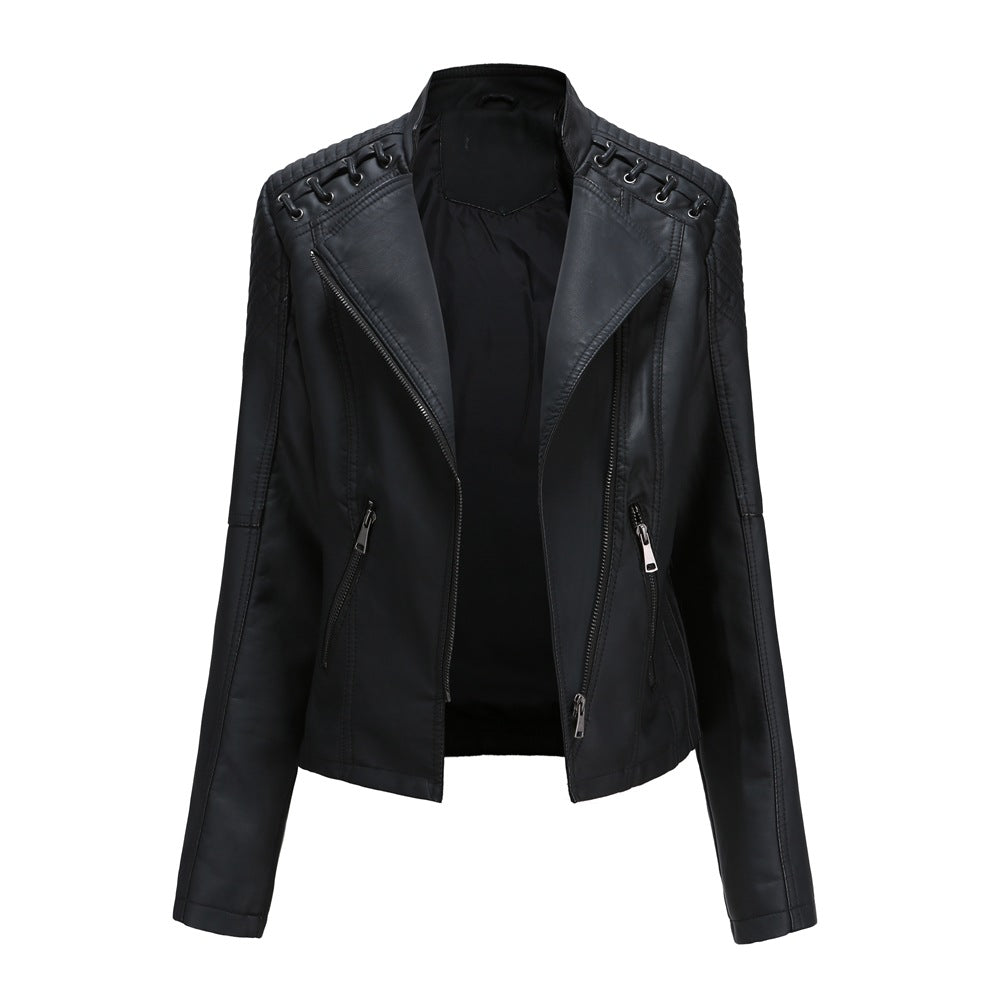 Drune | Freizeit Jacke aus veganem Leder mit Schulternaht für Frauen - Perfekt für legere Tage