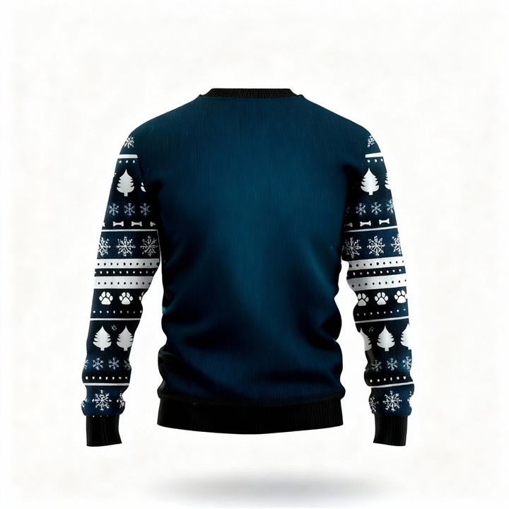 Drune | Tier- & Tannenbaum-Muster Druck - Vintage Weihnachtsikone Hässlicher Pullover