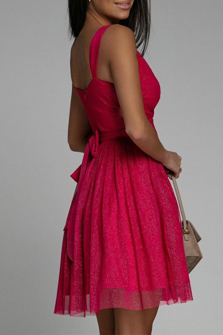 Drune | Sexy Elegante Druck Mesh V-Ausschnitt Abendkleid Kleider