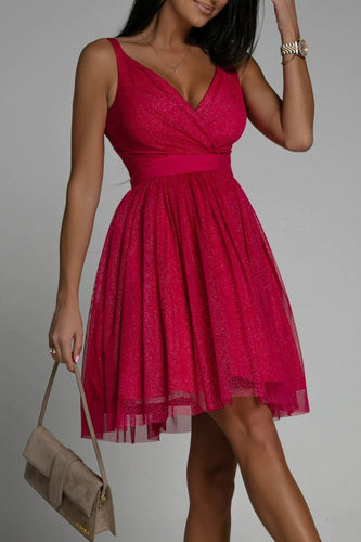 Drune | Sexy Elegante Druck Mesh V-Ausschnitt Abendkleid Kleider