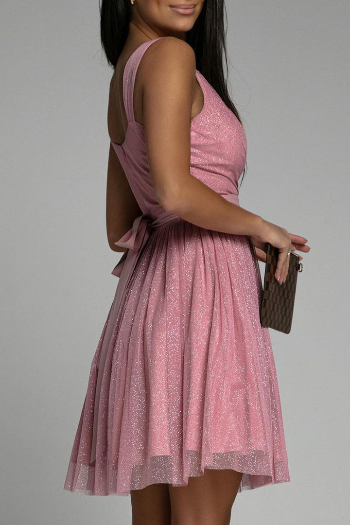 Drune | Sexy Elegante Druck Mesh V-Ausschnitt Abendkleid Kleider