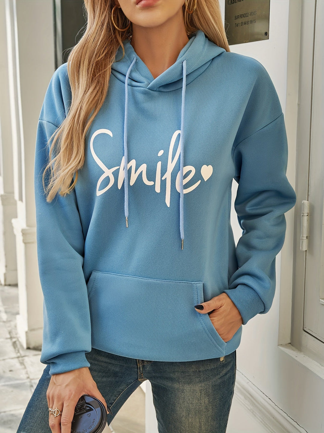 Drune | Hoodie mit Druck Baumwollmischung Lässiger Stil