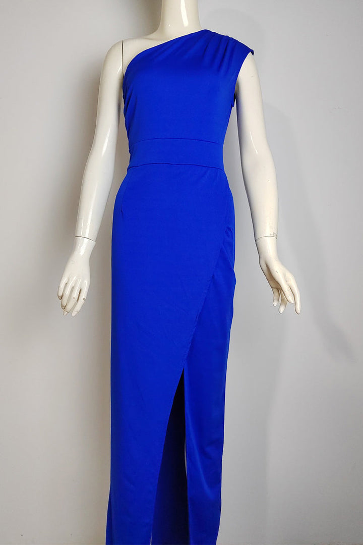 Drune | Elegantes Formelles Einfarbiges Schlitz Asymmetrisches Schräges Kragen Abendkleid Kleider - 8 Farben