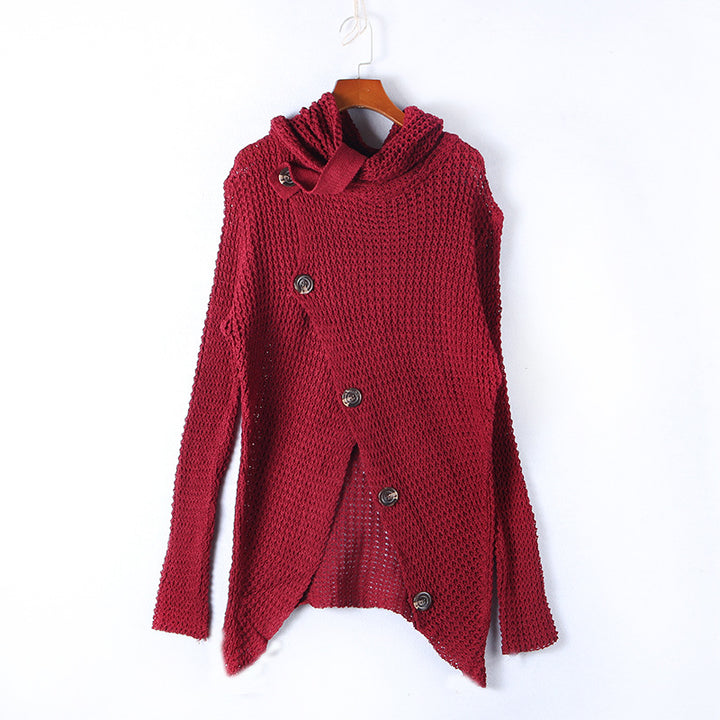 Damen Strickjacke mit asymmetrischem Schnitt und Kragen Drune