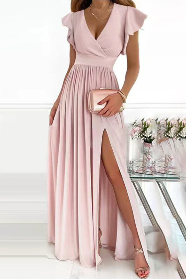 Drune | Prominente Elegante Einfarbige V-Hals Prinzessin Kleider