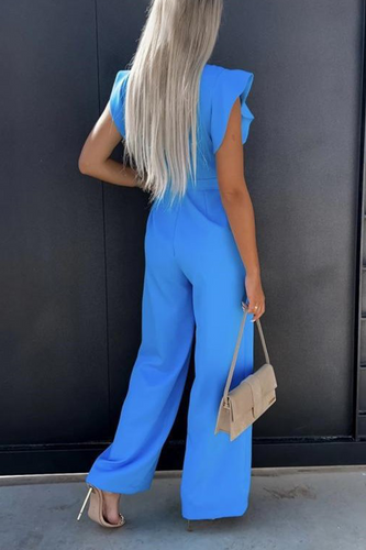 Drune | Elegante Einfarbige Taschen Frenulum O-Ausschnitt Reguläre Jumpsuits - 5 Farben