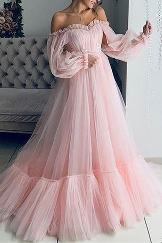 Drune | Elegantes Formelles Einfarbiges Patchwork Off-Shoulder Abendkleid Kleider - 3 Farben