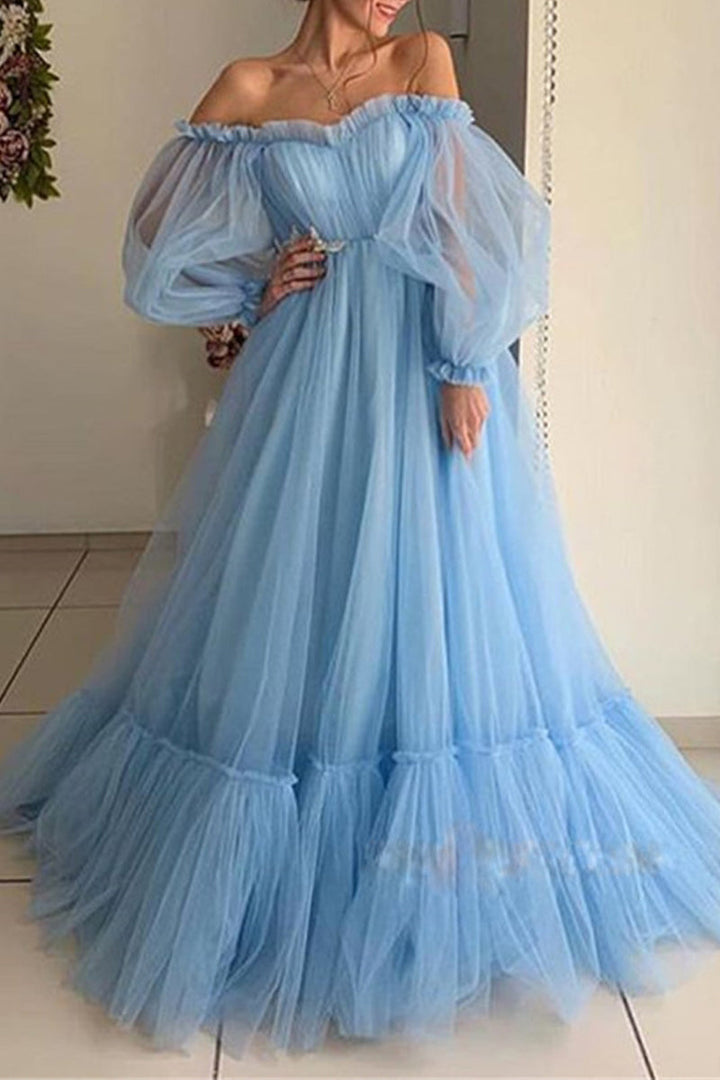 Drune | Elegantes Formelles Einfarbiges Patchwork Off-Shoulder Abendkleid Kleider - 3 Farben