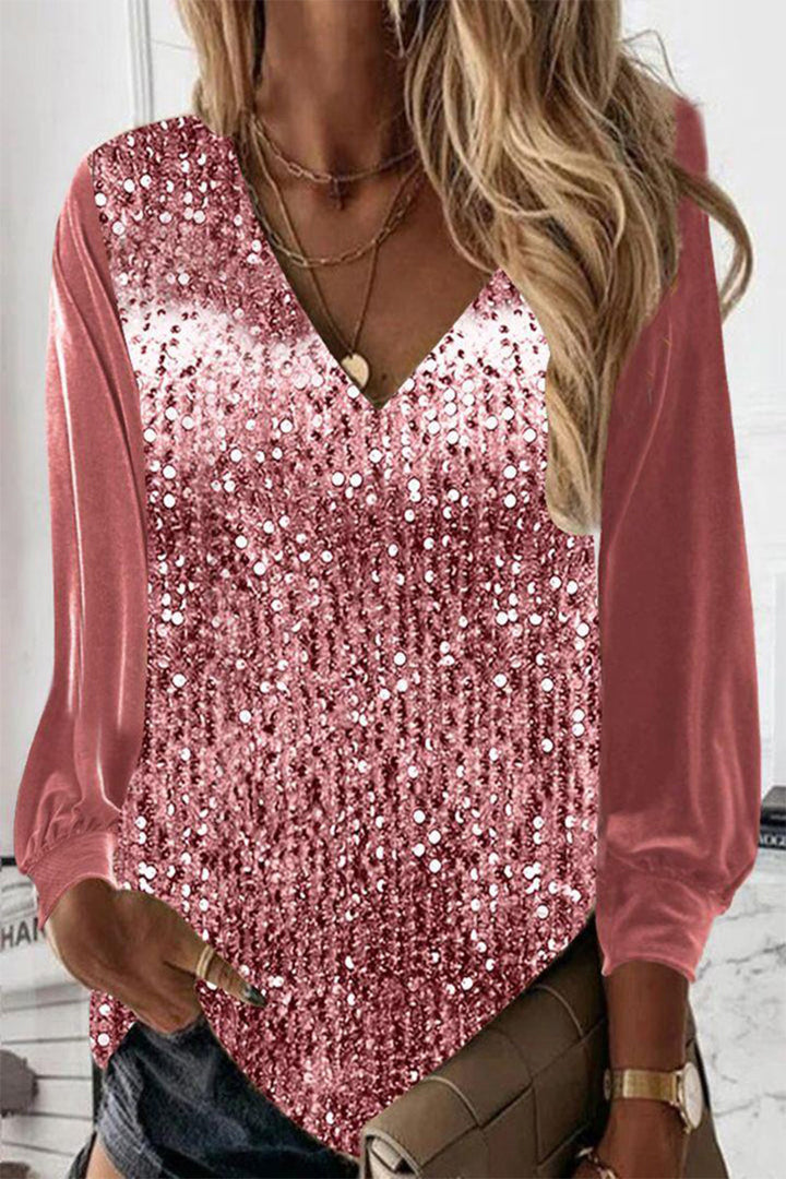Drune | Schlichte Glitzerbluse