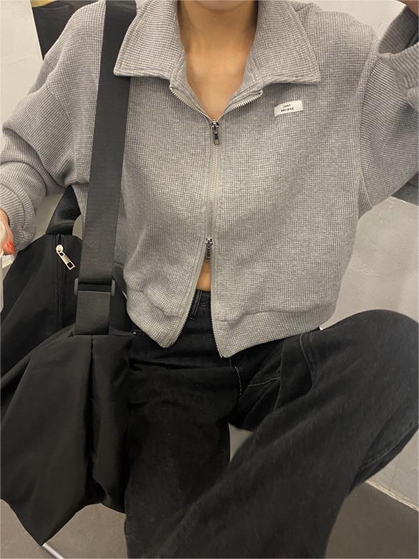 Drune | Up Crop Jacke in Weiß und Grau