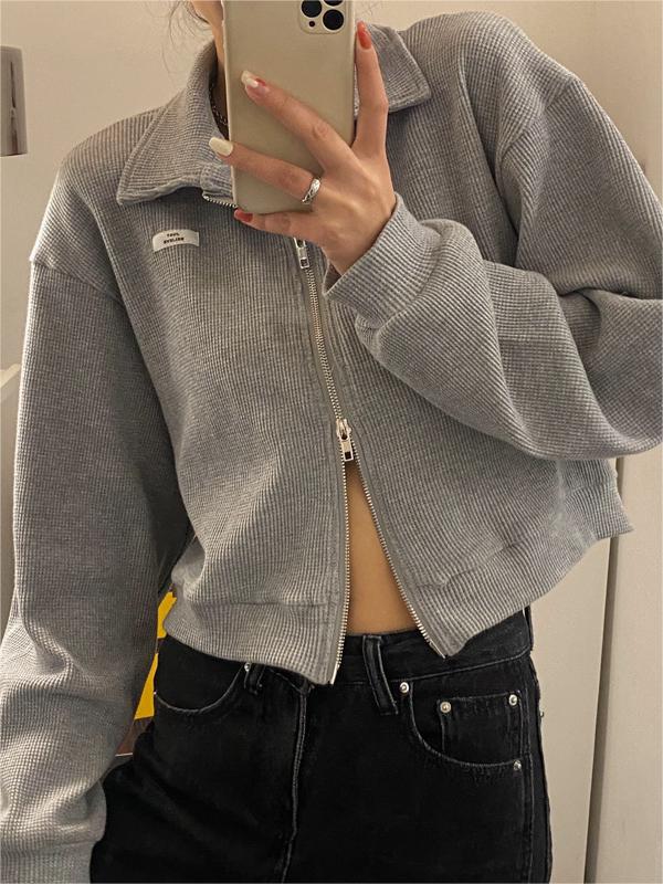 Drune | Up Crop Jacke in Weiß und Grau