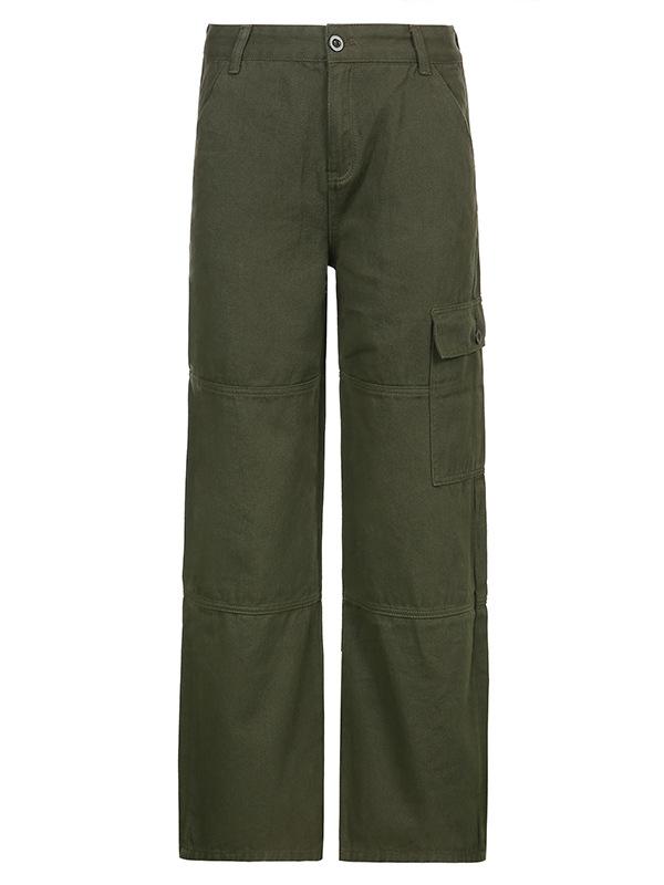 Drune | Straight Cargo Jeans Mit Patchtaschen