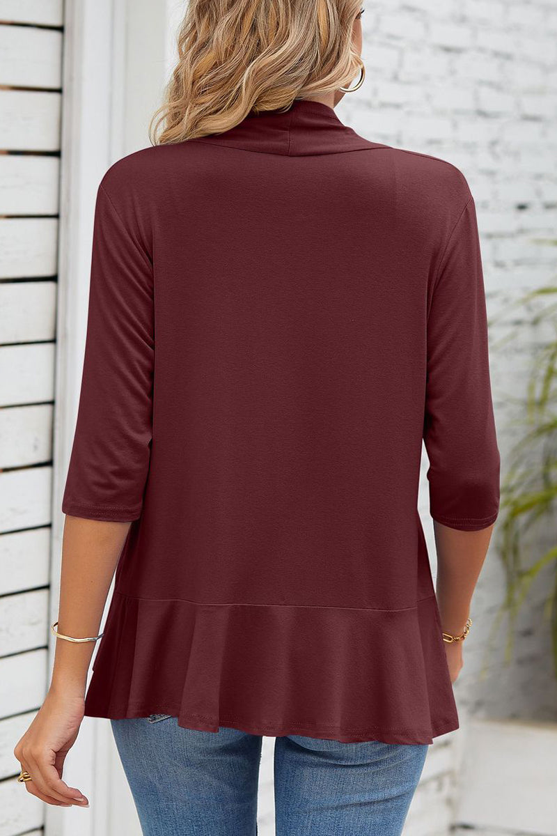 Drune | Daily Simplicity Solid Flounce V-Ausschnitt Oberbekleidung