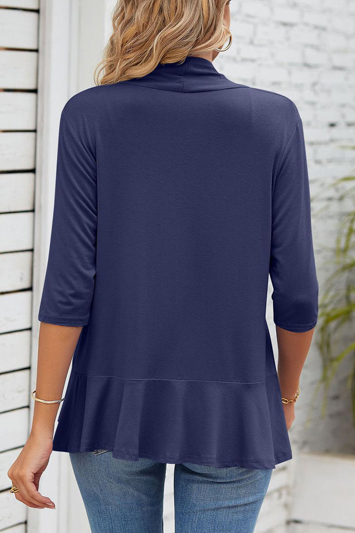 Drune | Daily Simplicity Solid Flounce V-Ausschnitt Oberbekleidung
