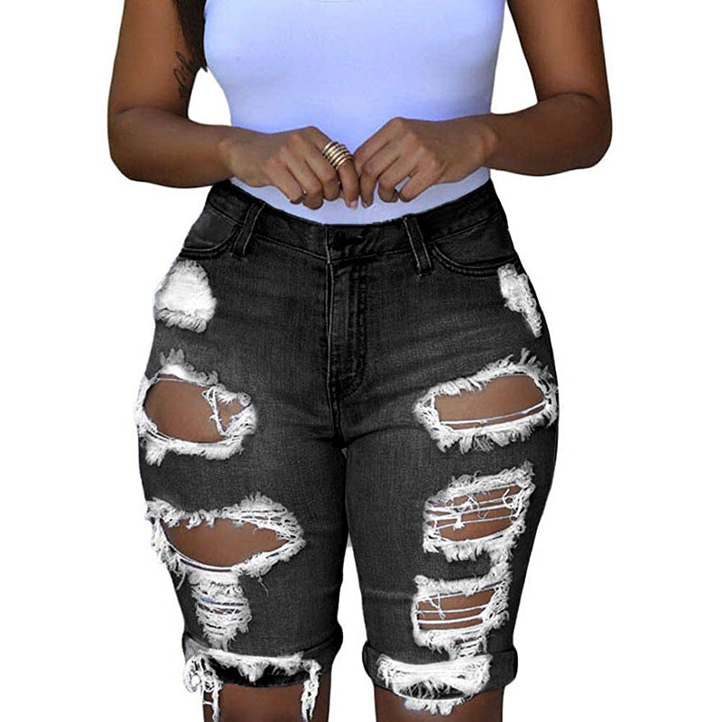 Damen Destroyed Denim-Hose mit lässigem Schnitt und modischen Rissdetails Drune