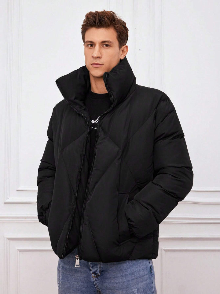 Drune | Gepolsterte Jacke mit Hohem Kragen Reißverschluss Warm und Modern