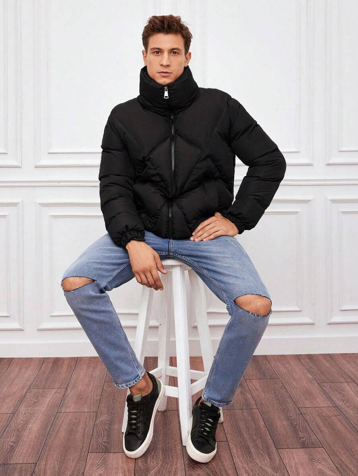 Drune | Gepolsterte Jacke mit Hohem Kragen Reißverschluss Warm und Modern