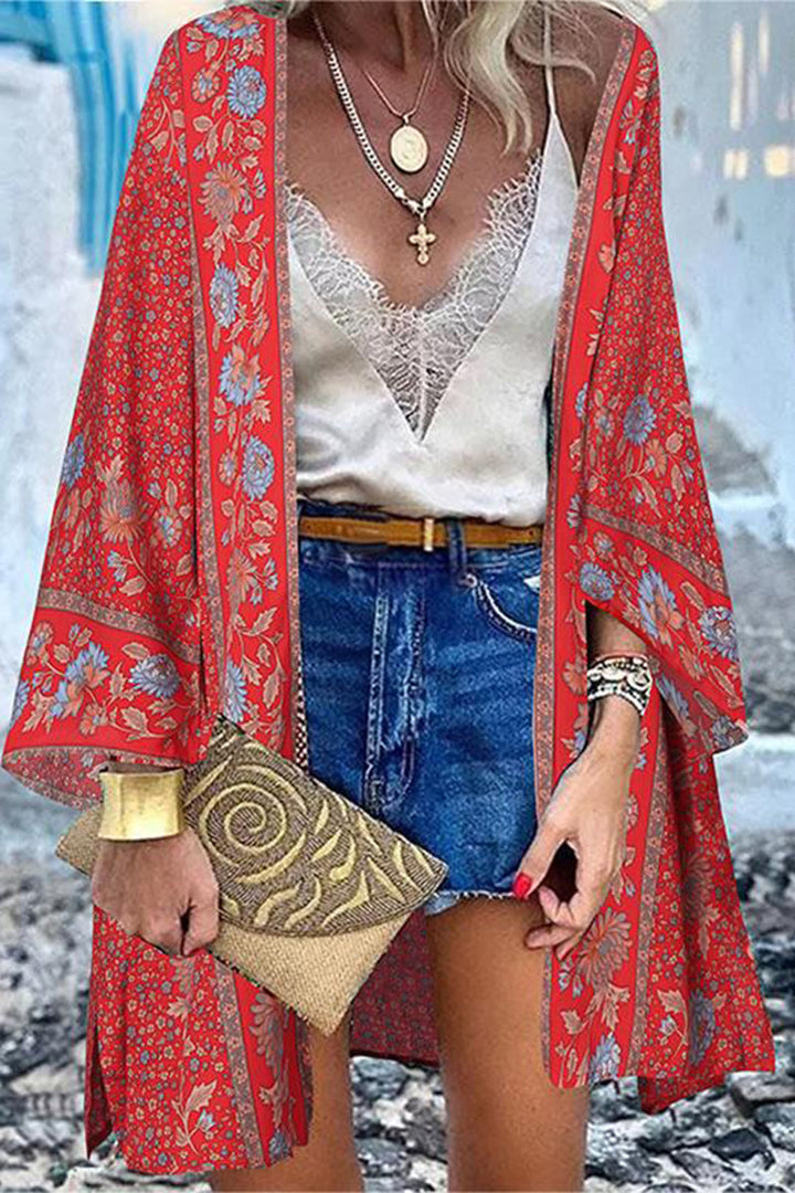 Drune | College Print Patchwork Strickjacke Kragen Außenbekleidung