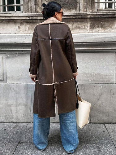 Drune | Plüschgefütterter langer Shearling-Mantel