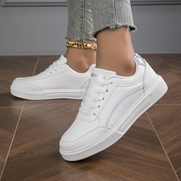 Drune | Sneaker Weiße Sneaker mit Gold/Silber Details