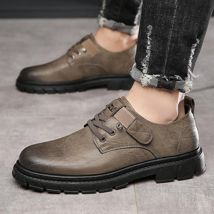 Drune | Schuhe Leder Bequeme Sohle Schnürung Mit Metallösen Runde Zehe