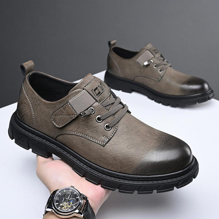 Drune | Schuhe Leder Bequeme Sohle Schnürung Mit Metallösen Runde Zehe