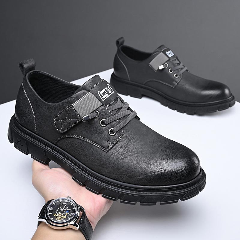 Drune | Schuhe Leder Bequeme Sohle Schnürung Mit Metallösen Runde Zehe