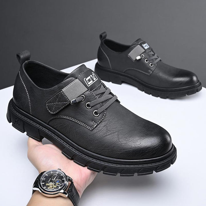 Drune | Schuhe Leder Bequeme Sohle Schnürung Mit Metallösen Runde Zehe