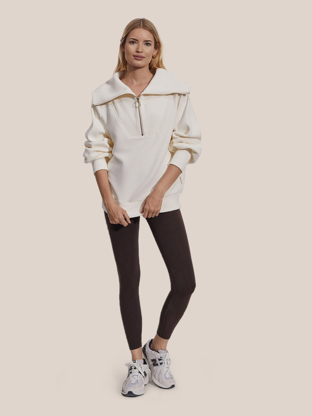 Drune | Half-zip Bluse Baumwolle Modern, Komfortabel