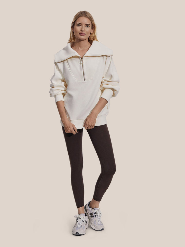 Drune | Half-zip Bluse Baumwolle Modern, Komfortabel