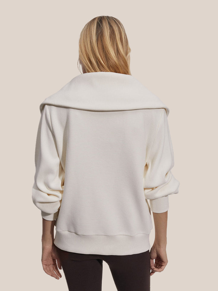 Drune | Half-zip Bluse Baumwolle Modern, Komfortabel
