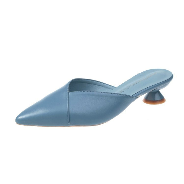 Damen elegante Mules mit einzigartigem spitzen Zehenbereich und trendigem Blockabsatz Drune