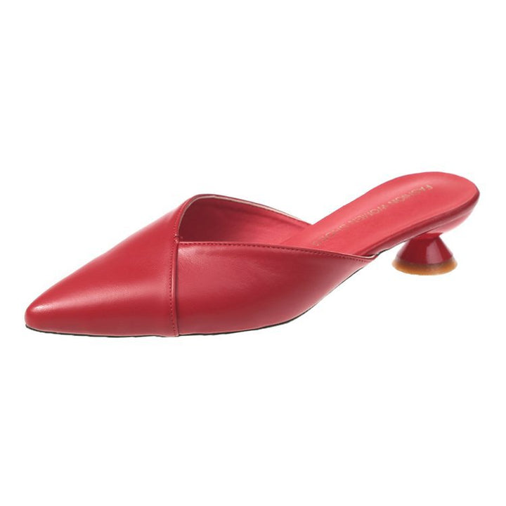 Damen elegante Mules mit einzigartigem spitzen Zehenbereich und trendigem Blockabsatz Drune