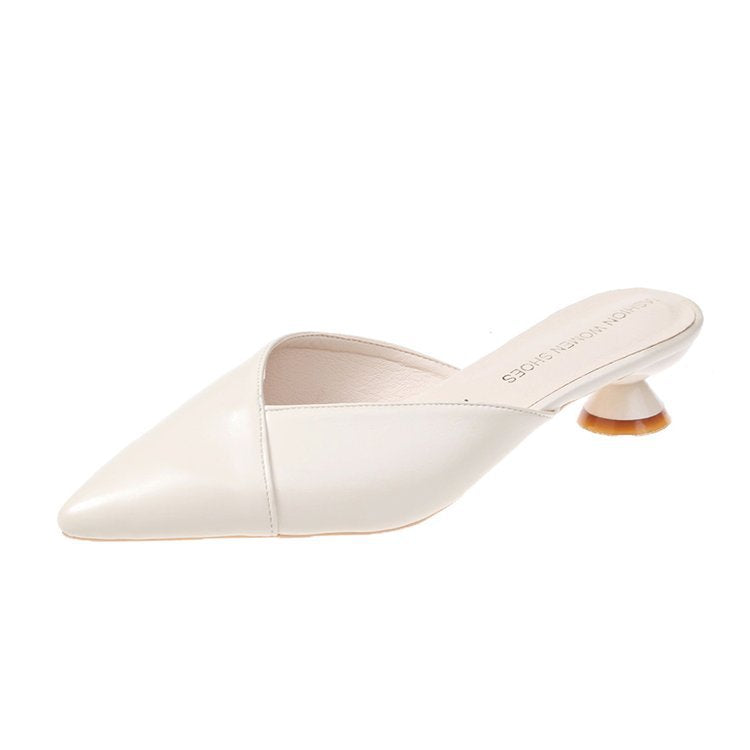 Damen elegante Mules mit einzigartigem spitzen Zehenbereich und trendigem Blockabsatz Drune