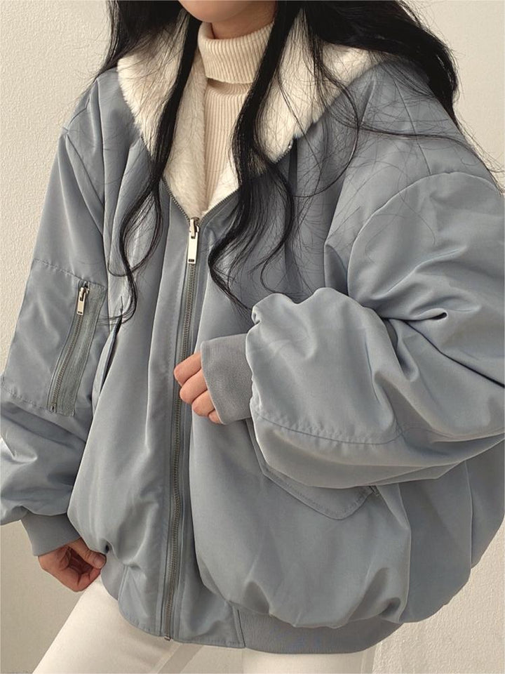 Drune | Oversize Schwarze Fleecejacke mit Kapuze