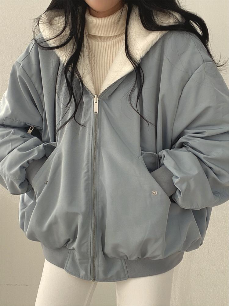 Drune | Oversize Schwarze Fleecejacke mit Kapuze