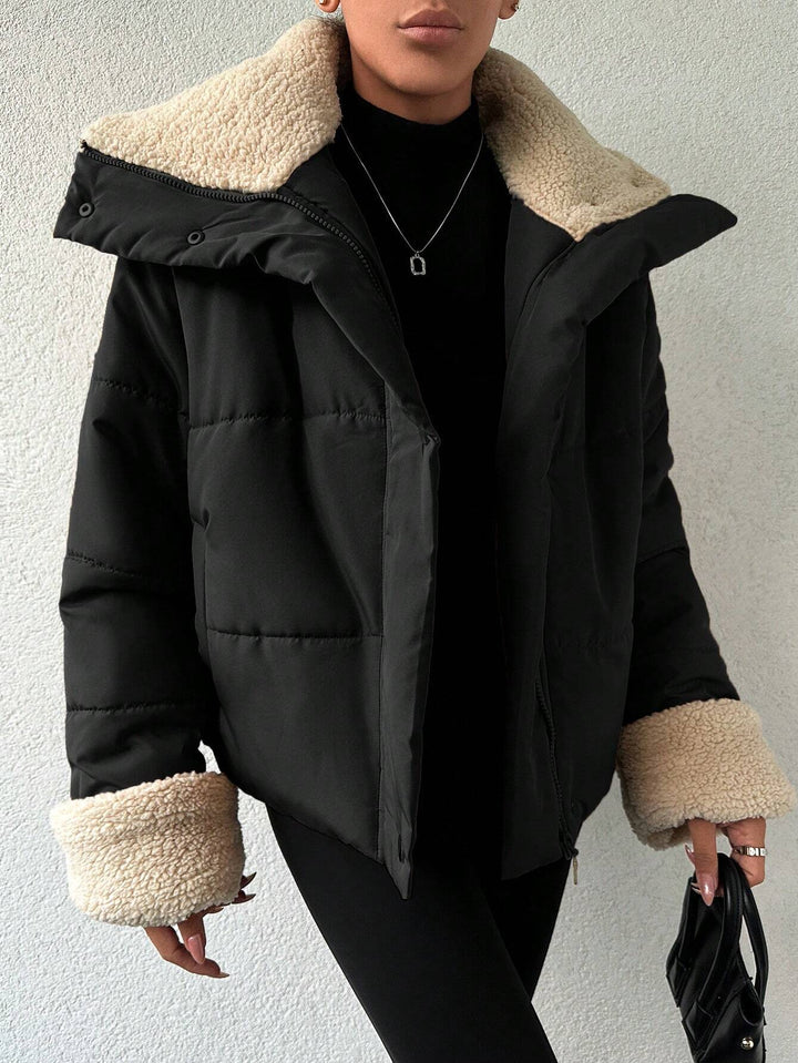 Drune | Pufferjacke - Kunstfellbesatz - Winddichtes Polyestergewebe - Lässige Winterkleidung
