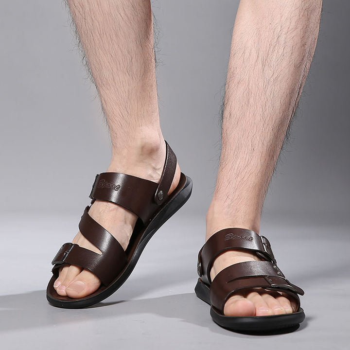 Drune | Sandalen Aus Spaltleder Mit Schnalle