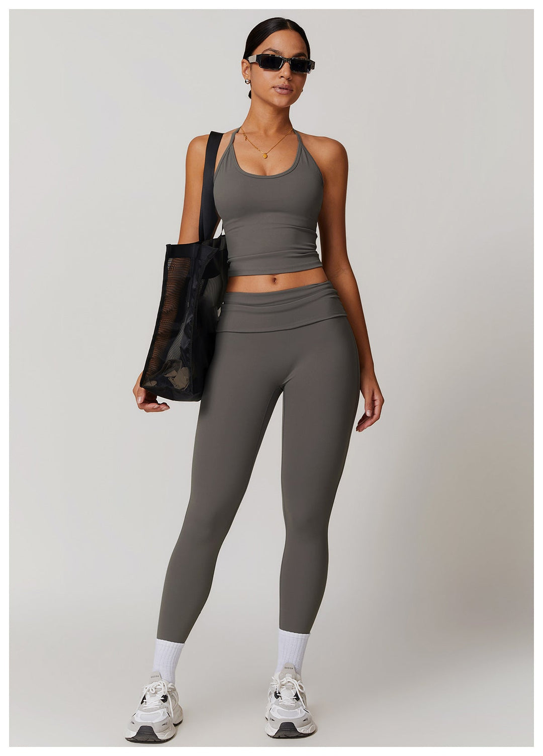 Drune | Trendige Fitness Schnell-Trocknend Yoga-Hose mit Falten